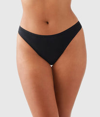 Understated Cotton Thong: Black