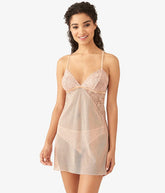 Lace Encounter Chemise: Rose Smoke