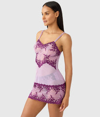 Embrace Lace® Chemise: Lavender Sage/Dark Purple