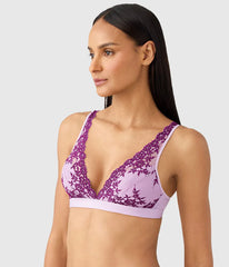 Embrace Lace® Wire Free Bralette: Lavender Sage/Dark Purple
