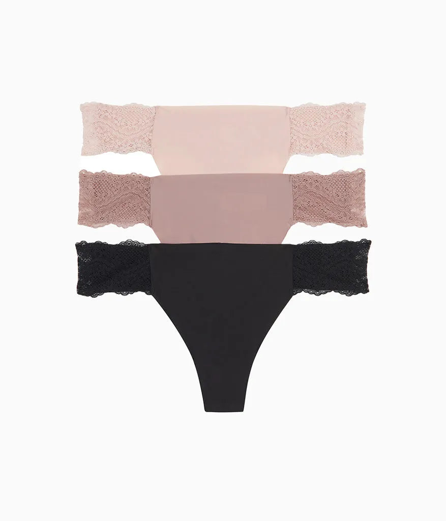 b.bare Thong Panty Pack: Rose Smoke/Antler/Night