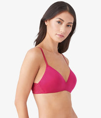 Future Foundation Wire Free T-Shirt Bra with Lace: Bright Rose