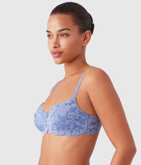 Feeling Famous Balconette Contour Bra: Country Blue/Bright White