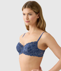 Feeling Famous Balconette Contour Bra: Crown Blue/ Blue Glow